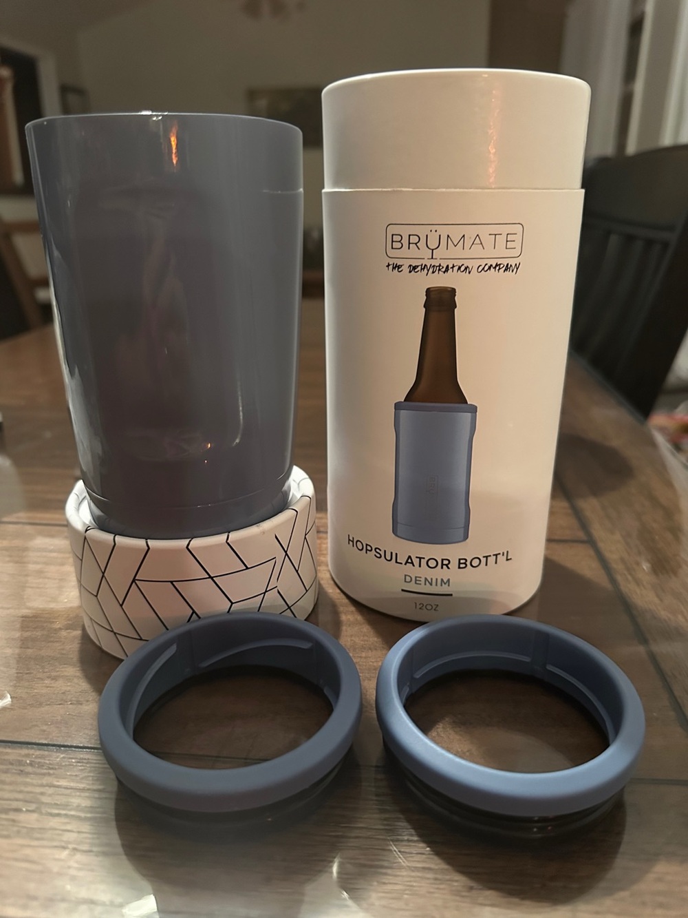 BrüMate Hopsulator Bott'l Insulated Bottle Cooler — Denim Gray